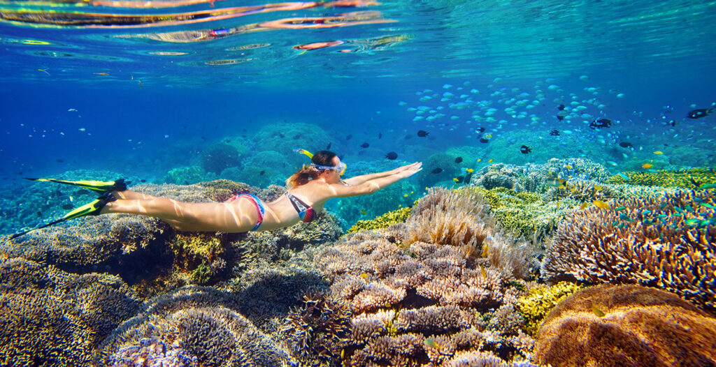 woman scuba diving